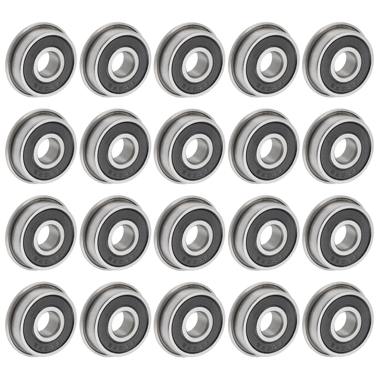 F608-2RS Flanged Ball Bearing Sealed Chrome Steel Flange Bearings 20pcs