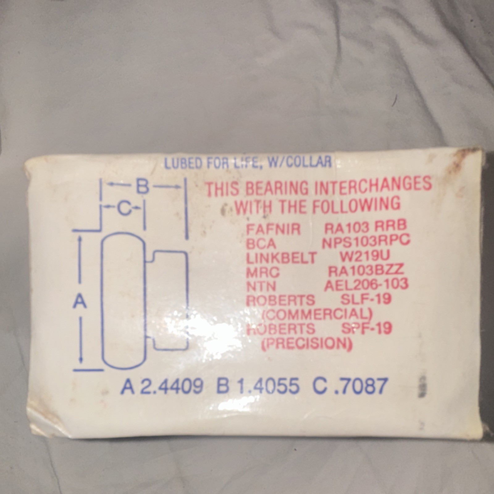 Agri-Test SA206-19 1-3/16” Insert Bearing w/ Collar NEW