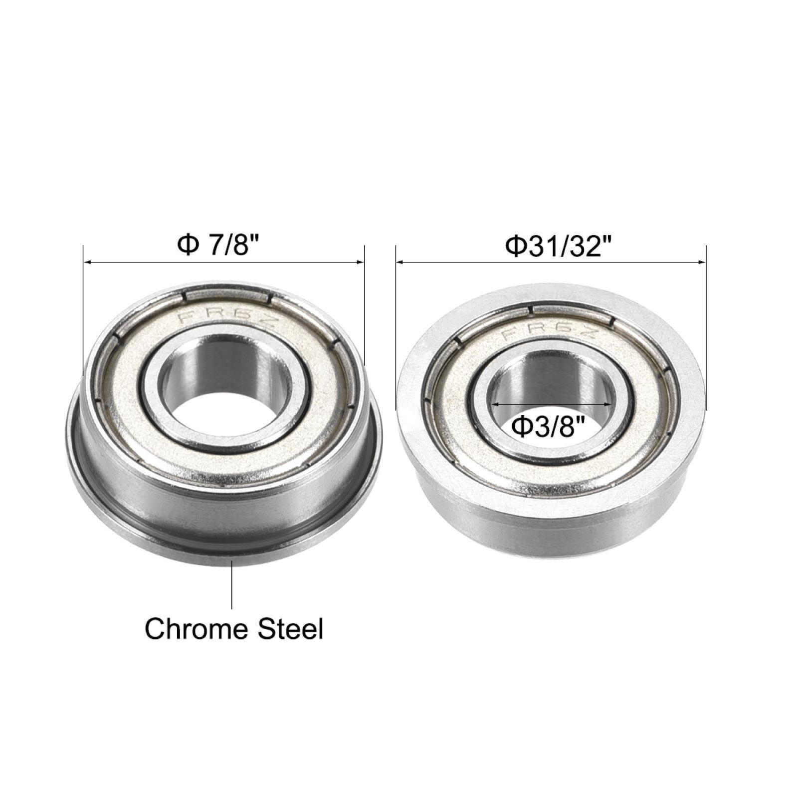 10pcs FR6ZZ Flange Ball Bearing 3/8×7/8×9/32 inch Shielded Chrome Steel Bearing