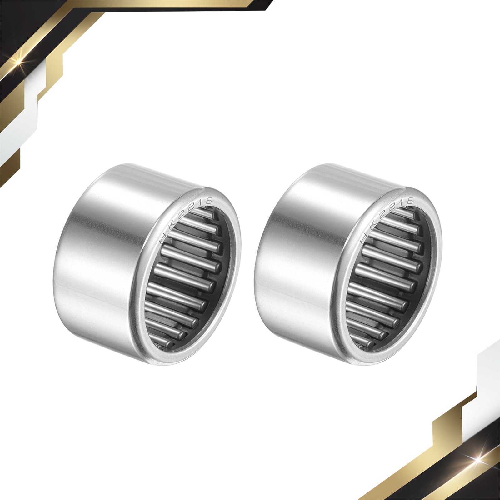 2 Set HK2216 Needle Roller Bearings 22mm x 28mm x 16mm Chrome Steel Open End