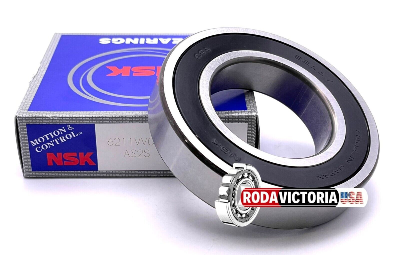NSK 6211VV CM Deep Groove Ball Bearing Single Row, Double Non-Contact Seals
