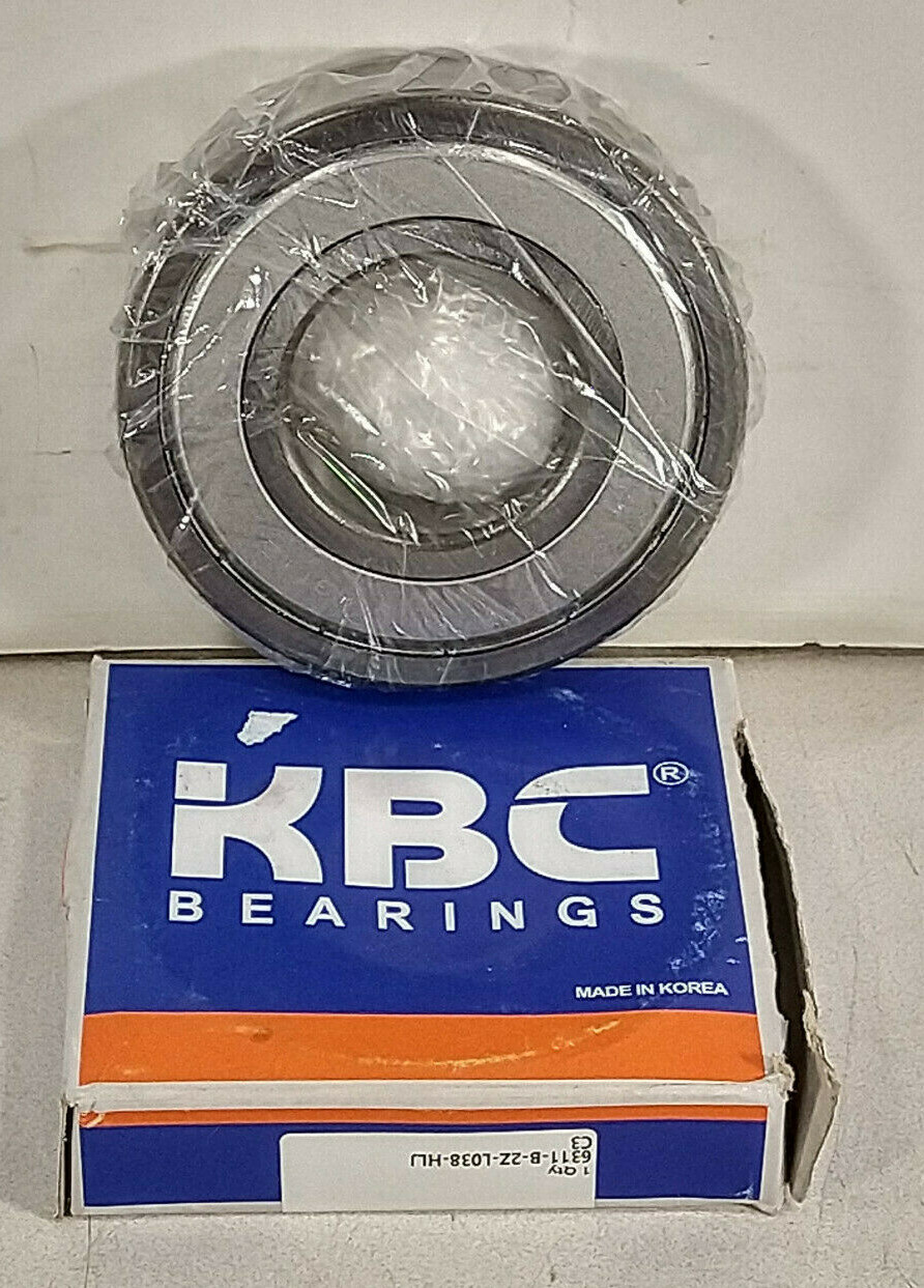 1 NEW KBC 6311-B-2Z-L038-HLJ C3 STEEL SHIELDED BALL BEARING NIB ***MAKE OFFER***