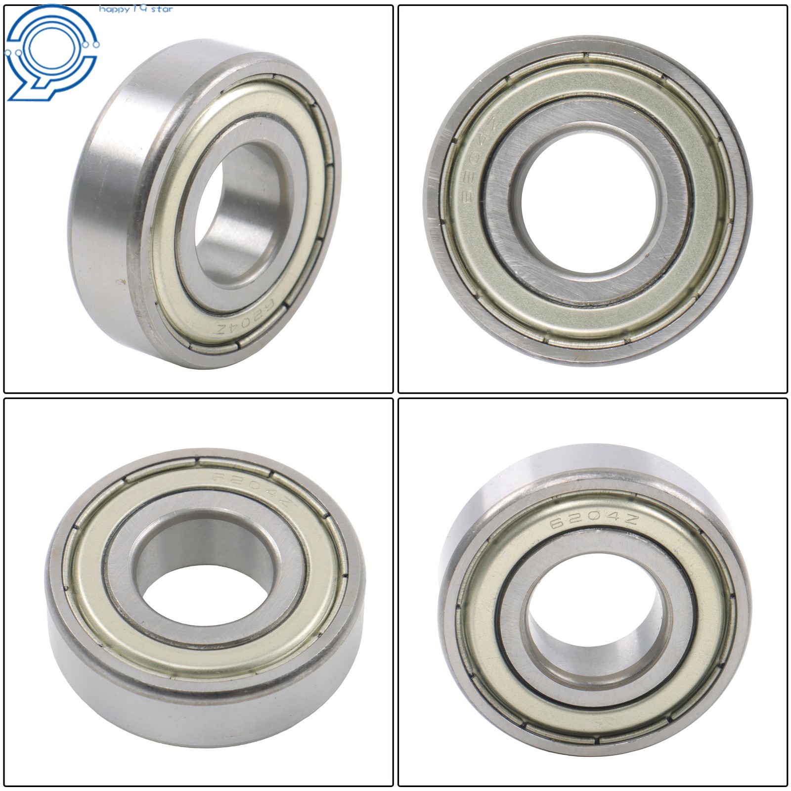 20x47x14mm Ball Bearing 6204-ZZ 10 Pcs Double Shielded Precision Steel
