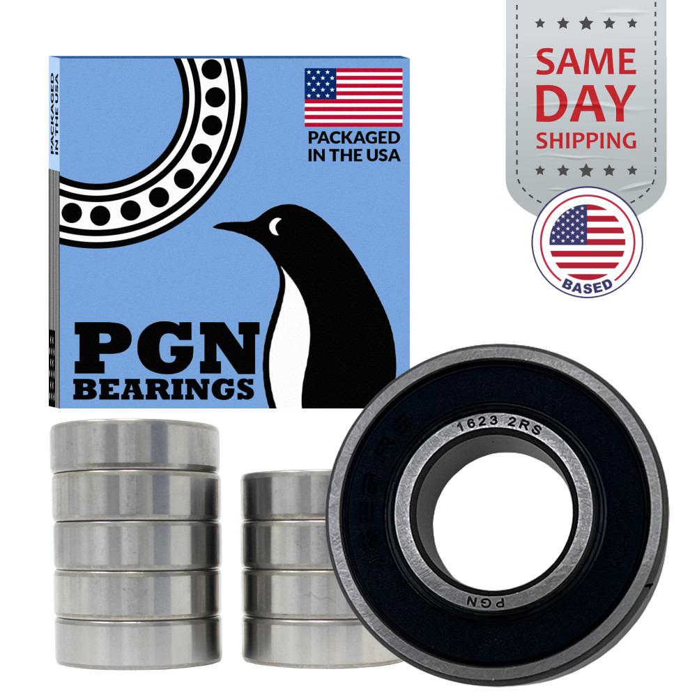 PGN (10 Pack) 1623-2RS Bearing – Lubricated Chrome Steel Sealed Ball Bearing