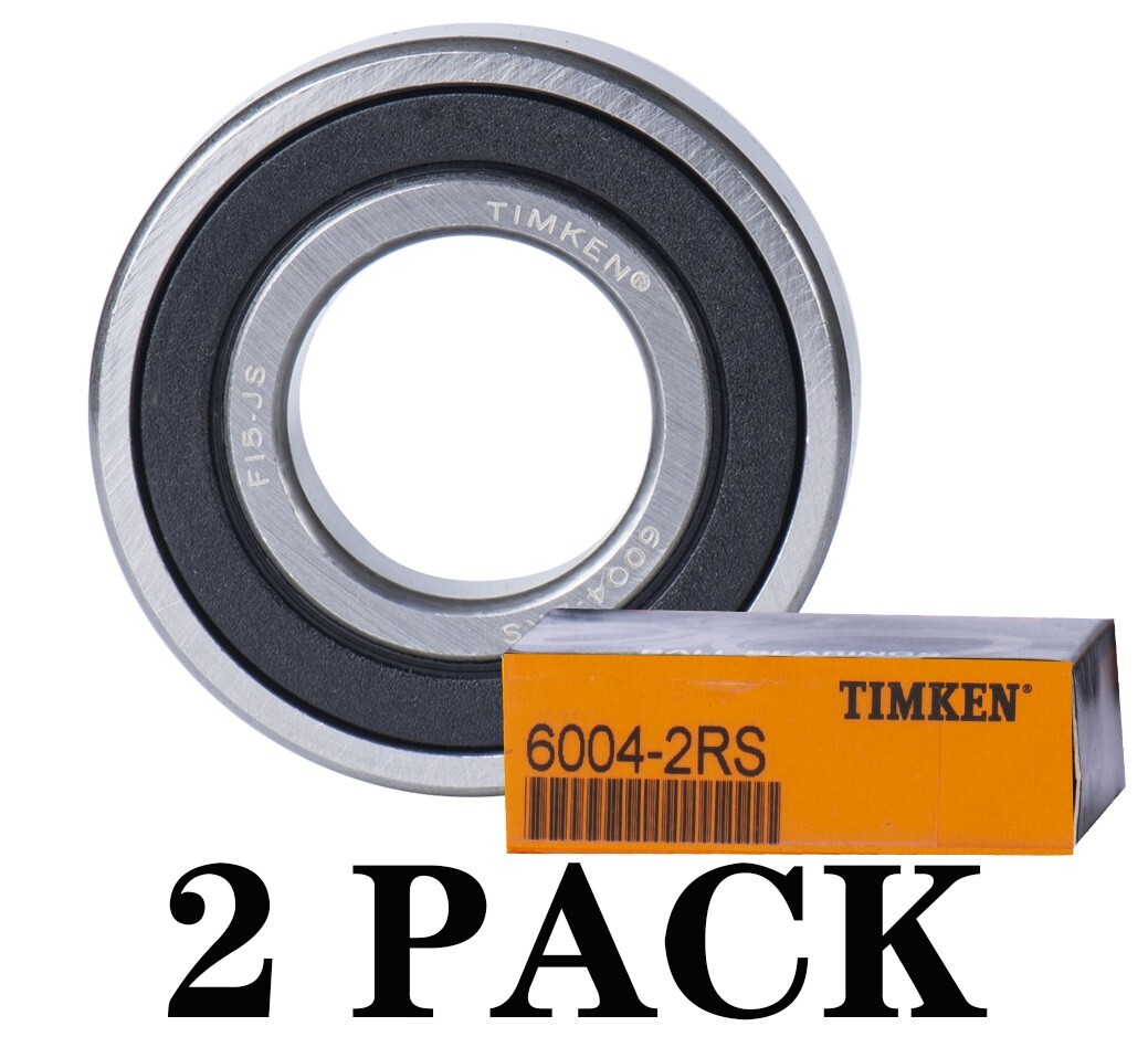 2 PACK TIMKEN 6004-2RS 20X42X12MM Double Rubber Seal Bearings Free Return