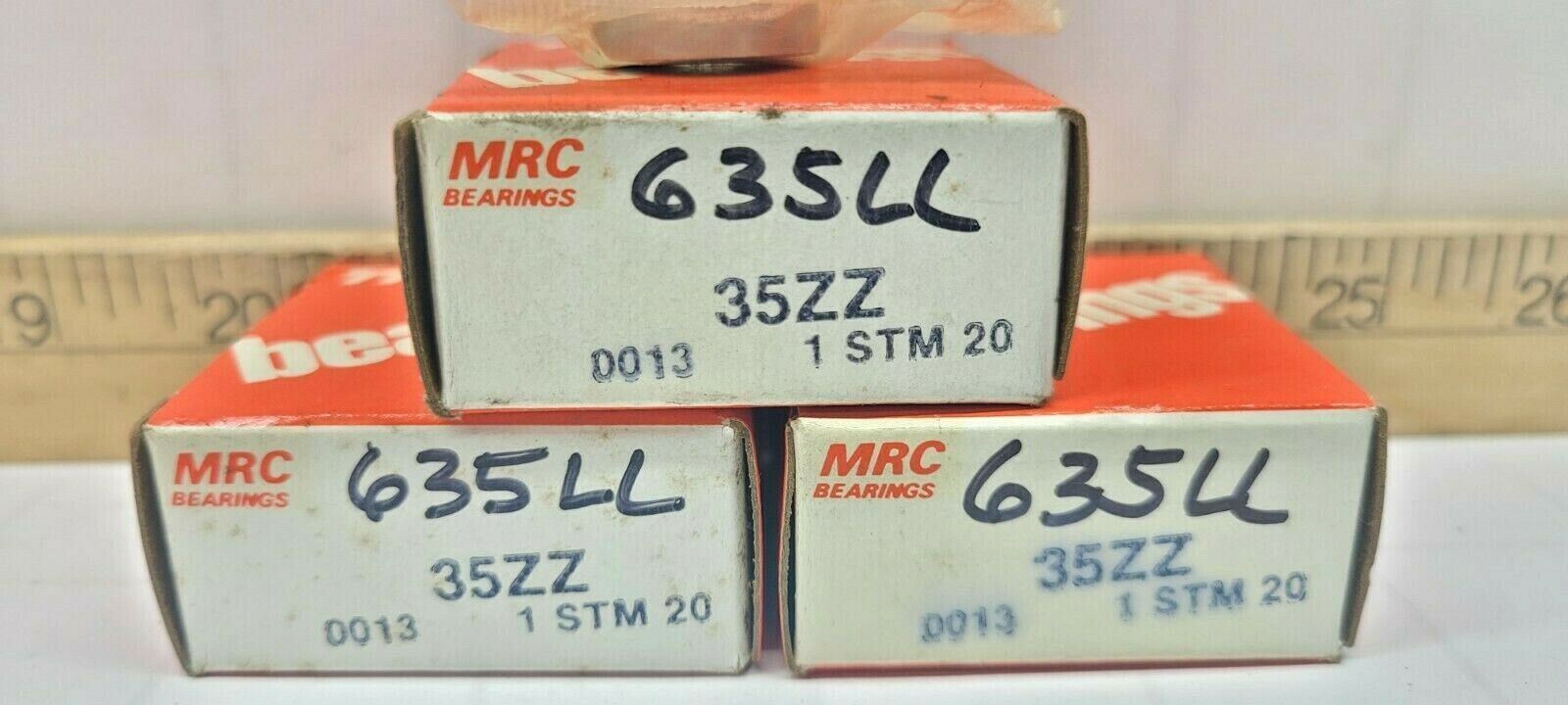 LOT OF 3 NEW MRC/TRW 35ZZ DEEP GROOVE SEALED BALL BEARINGS 5 MM X 19 MM X 6 MM