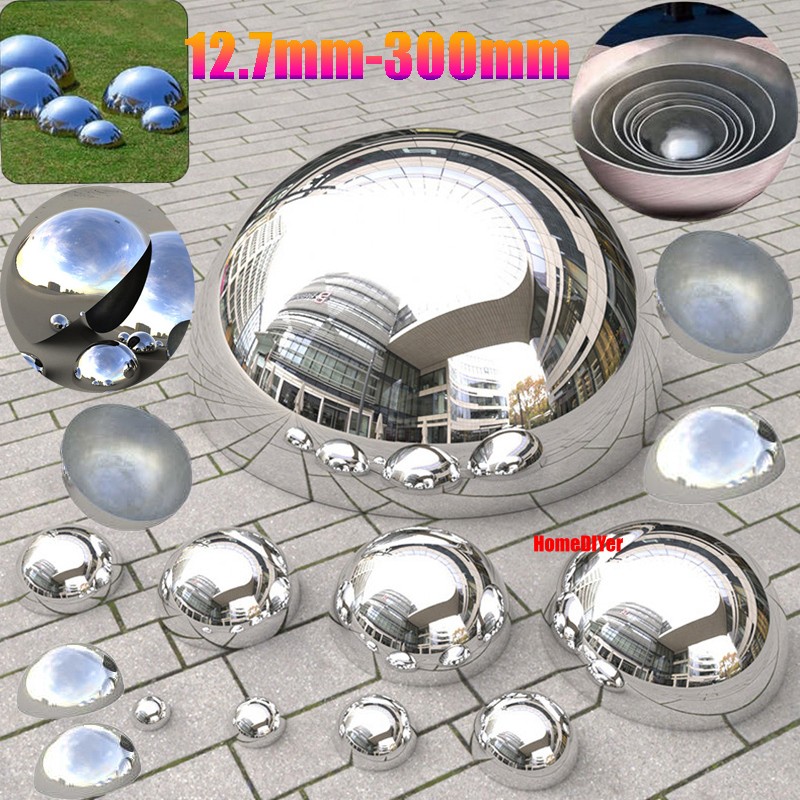 Stainless Steel Half Hollow Ball Sphere Hemisphere Mirror Gazing Ball 12.7-300mm