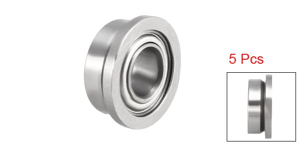 FR144ZZ Flange Ball 1/8″ x 1/4″ x 7/64″ Double Shielded GCr15 Bearings 5pcs