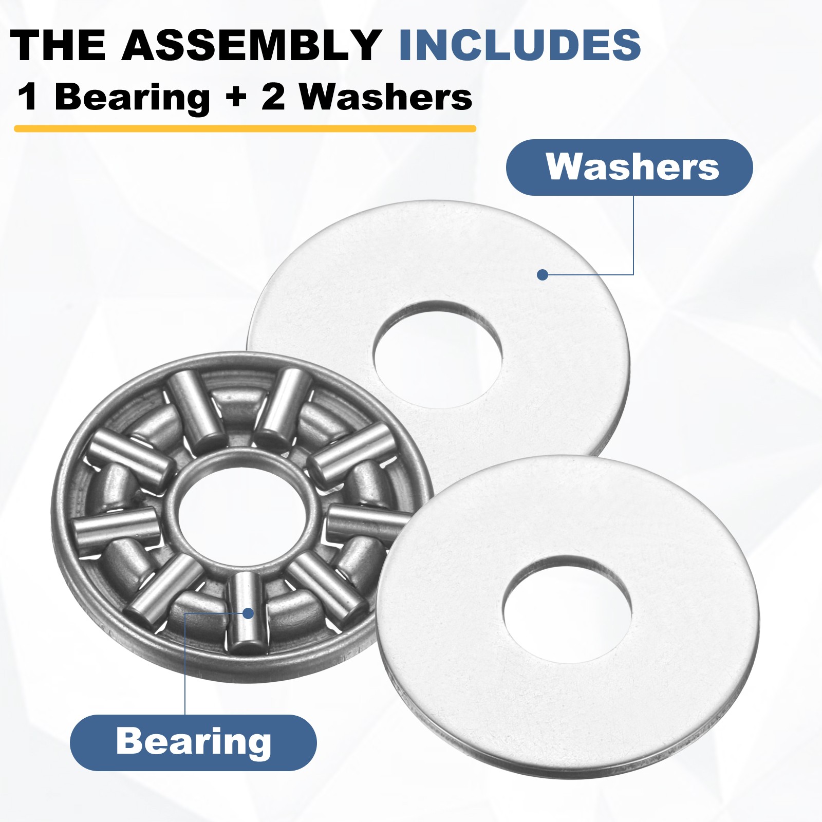8 Sets AXK0819 Chrome Steel Needle Roller Thrust Bearings w/ Washers 8x19x4mm