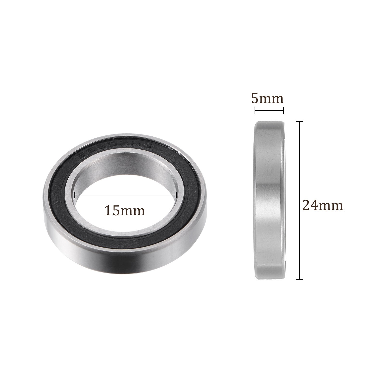 6802-2RS Chromium Steel Bearing Ceramic Balls 15x24x5mm Double Sealed Bearing