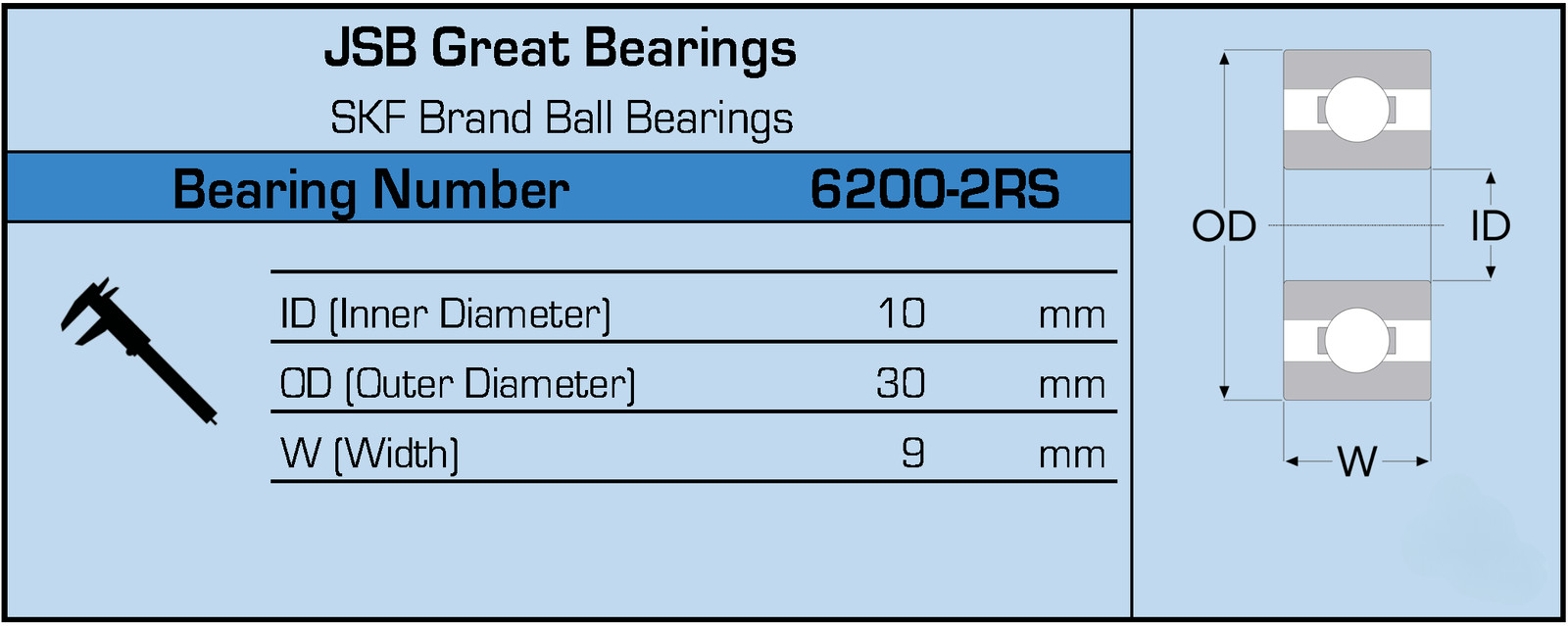 NEW NEW 6200-2RS C3 SKF Rubber Seal Ball Bearing 10x30x9 6200 2RS 6200RS