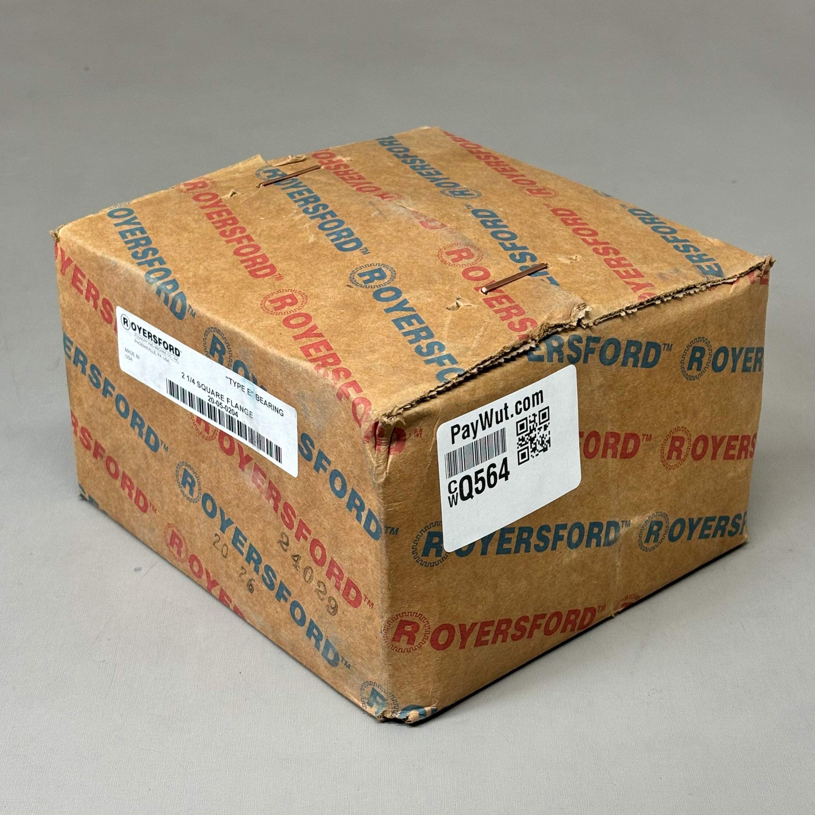 ROYERSFORD Type E 4-Bolt Square Flange Bearing 2-1/4″ Dual Locking 20-05-0204