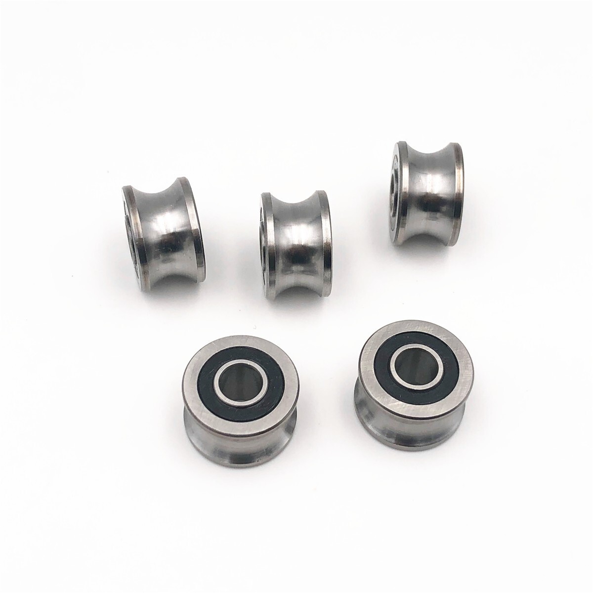 5pcs U22 8×22.5×13.5mm U Groove Pulley Guide Track Rail Roller Ball Bearing