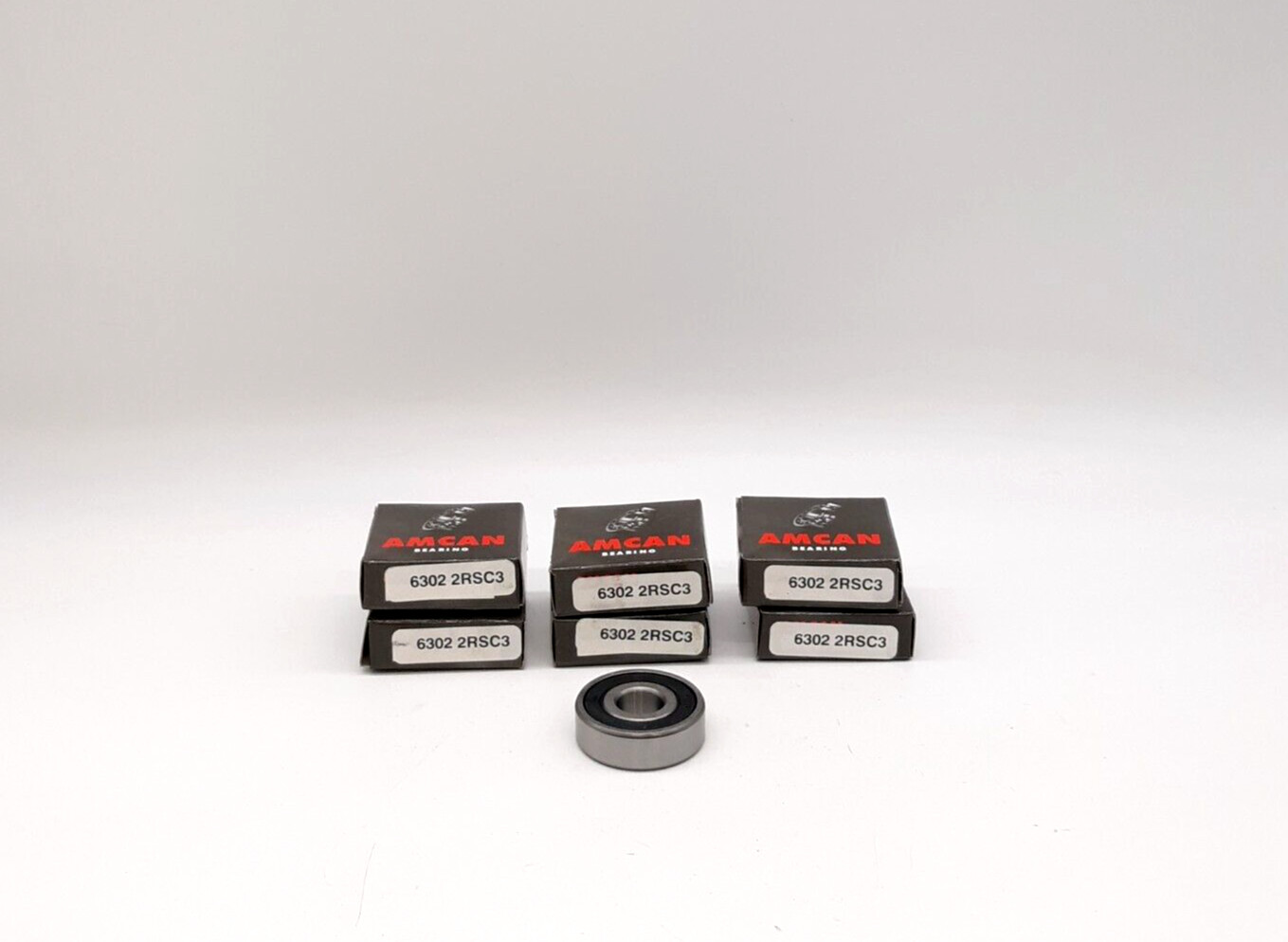 AMCAN 6302 2RSC3 Radial Ball Bearing – Lot of 6