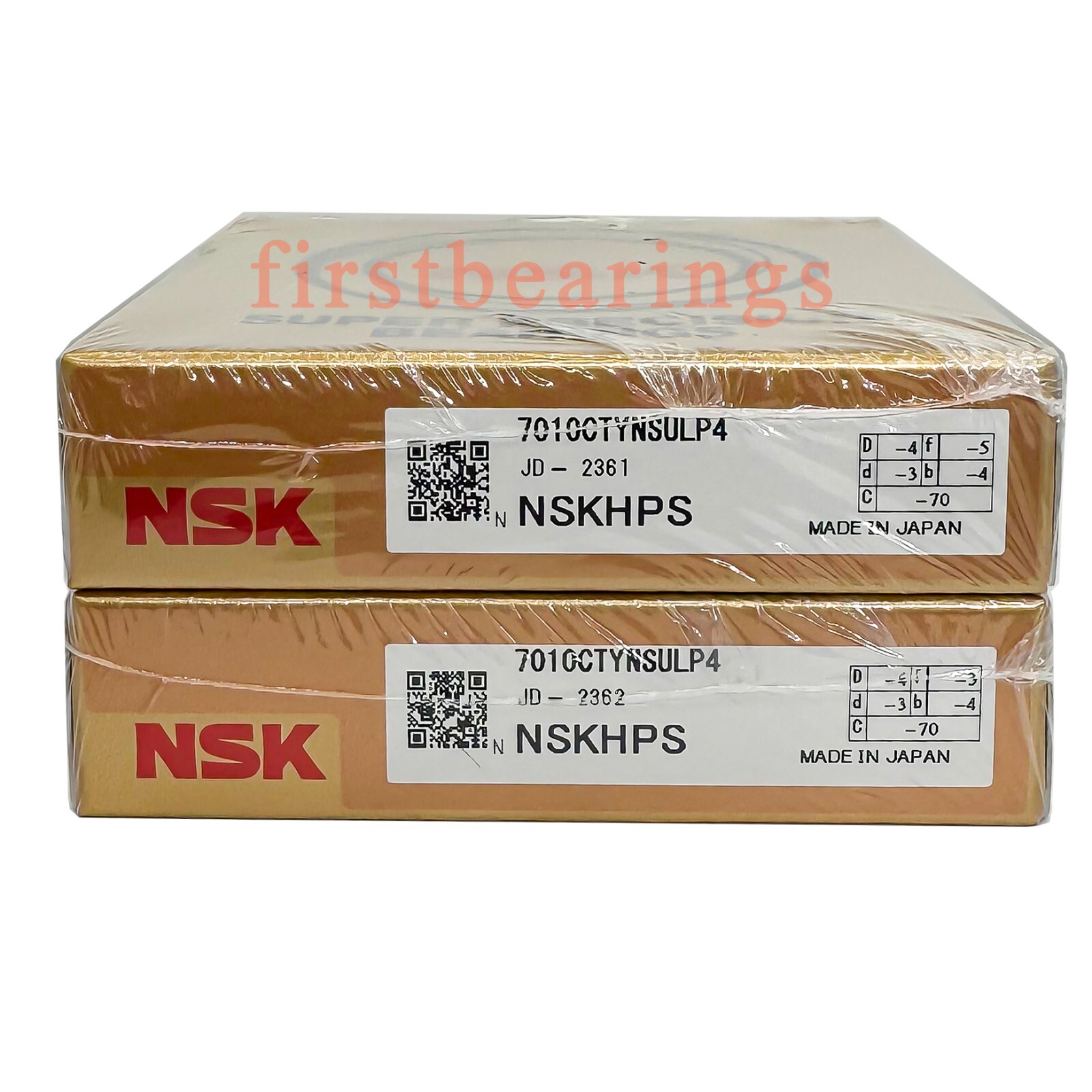 NSK 7010CTYNSULP4 Abec-7 Super Precision Spindle Bearings. (Set of Two) 7010
