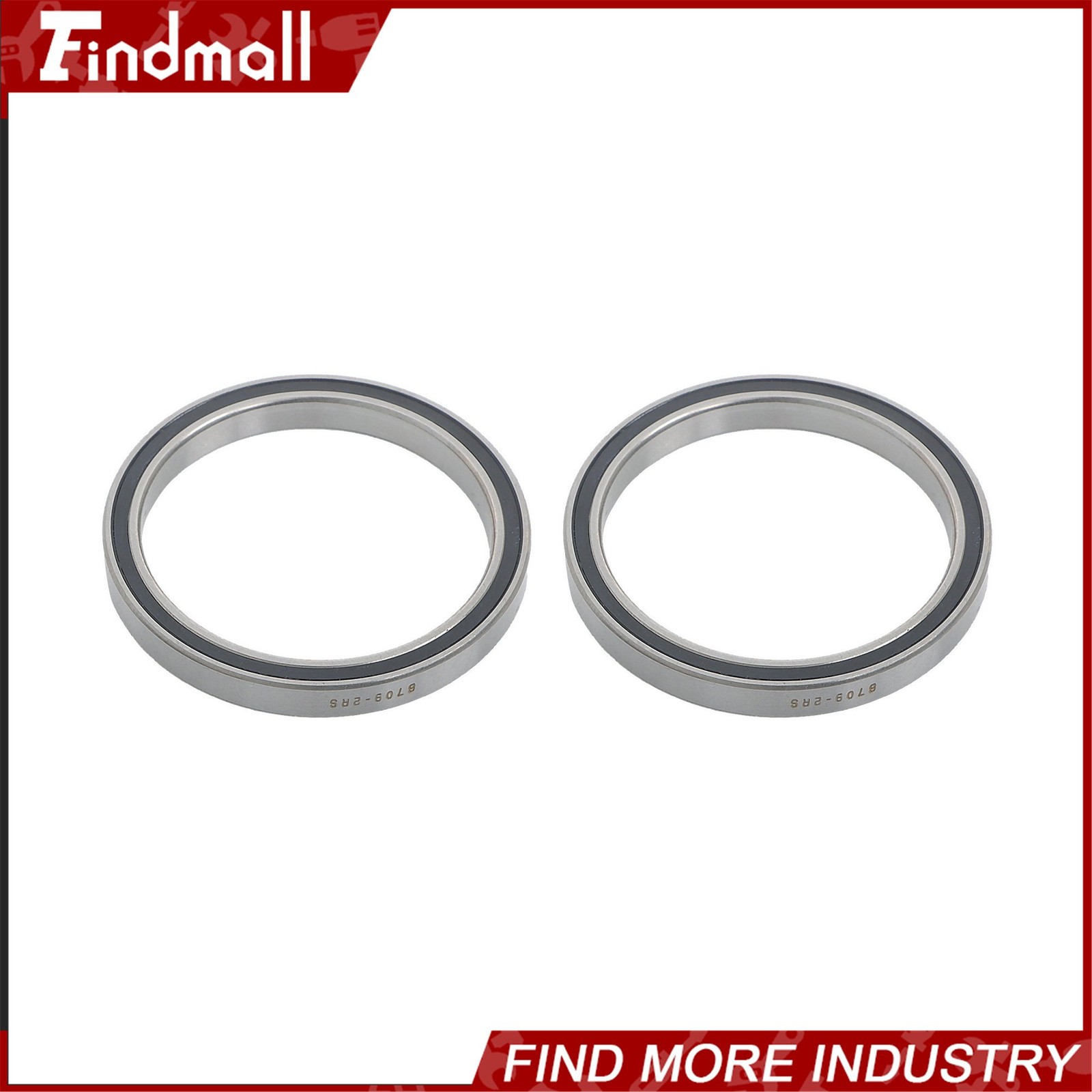 Findmall 6709-2RS Deep Groove Bearings 10pcs 45x55x6mm Rubber Sealed Pre-Lubed