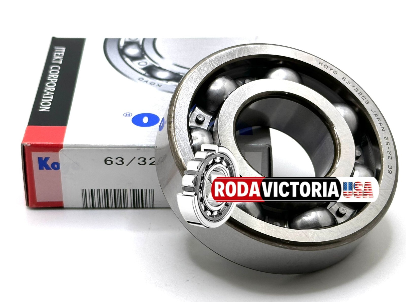 KOYO JAPAN 63/32 C3 DEEP GROOVE BALL BEARING, OPEN, NO SEALS 32x75x20mm