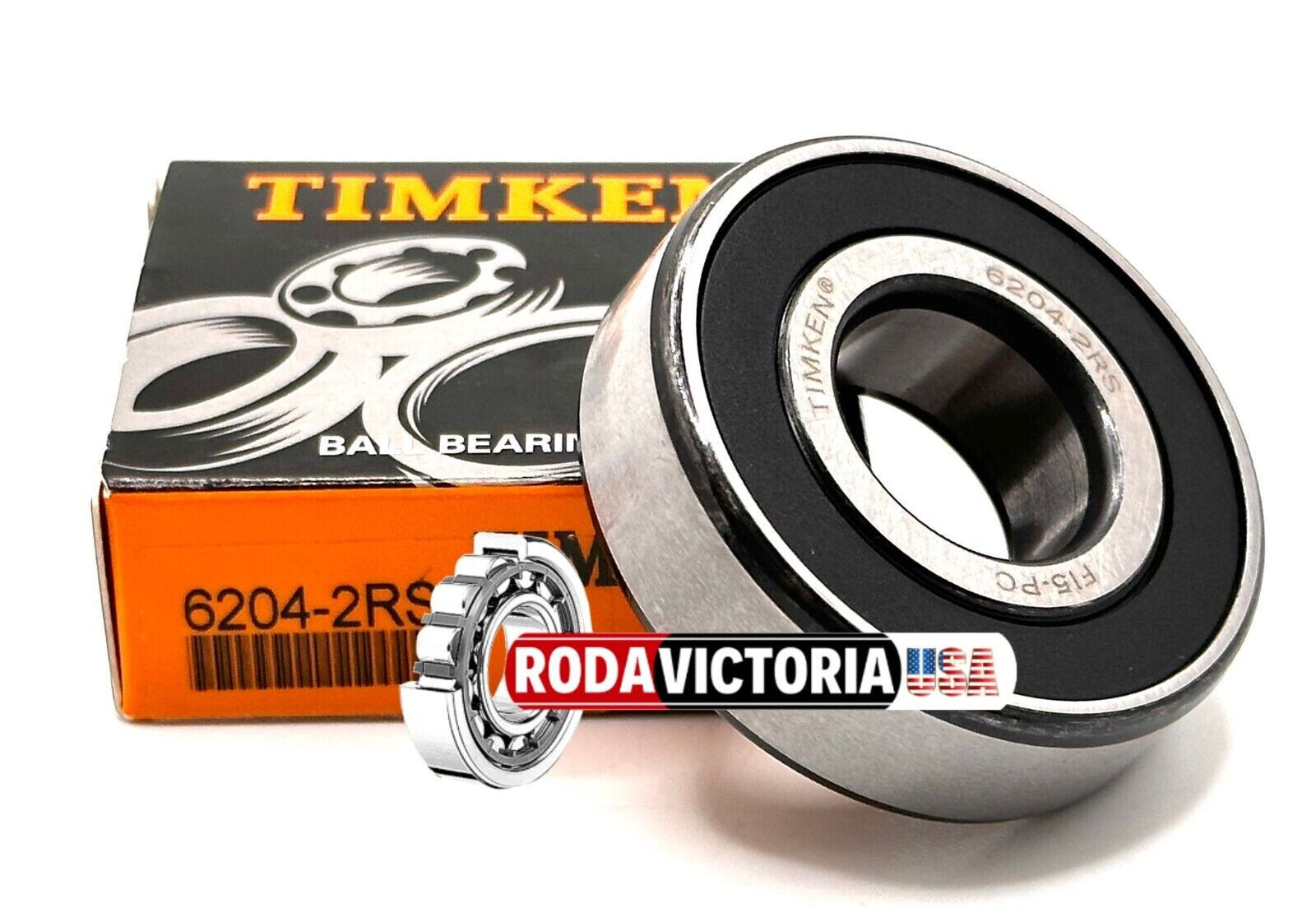 (2 PACK) TIMKEN 6204 2RS C3 DEEP GROOVE BALL BEARING, RUBBER SEALED 20x47x14mm