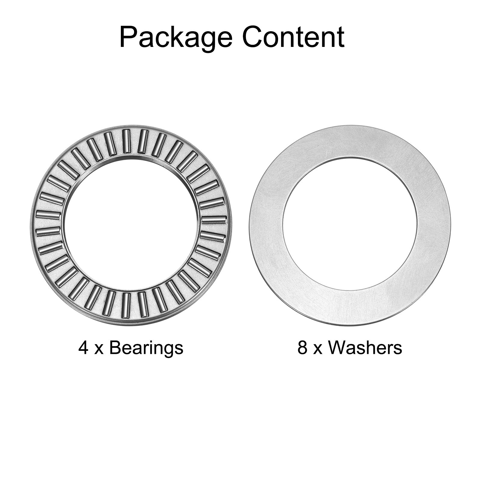 4 Sets NTA1828+2TRA Thrust Needle Roller Bearings 1-1/8×1-3/4×5/64, P5 (ABEC 5)