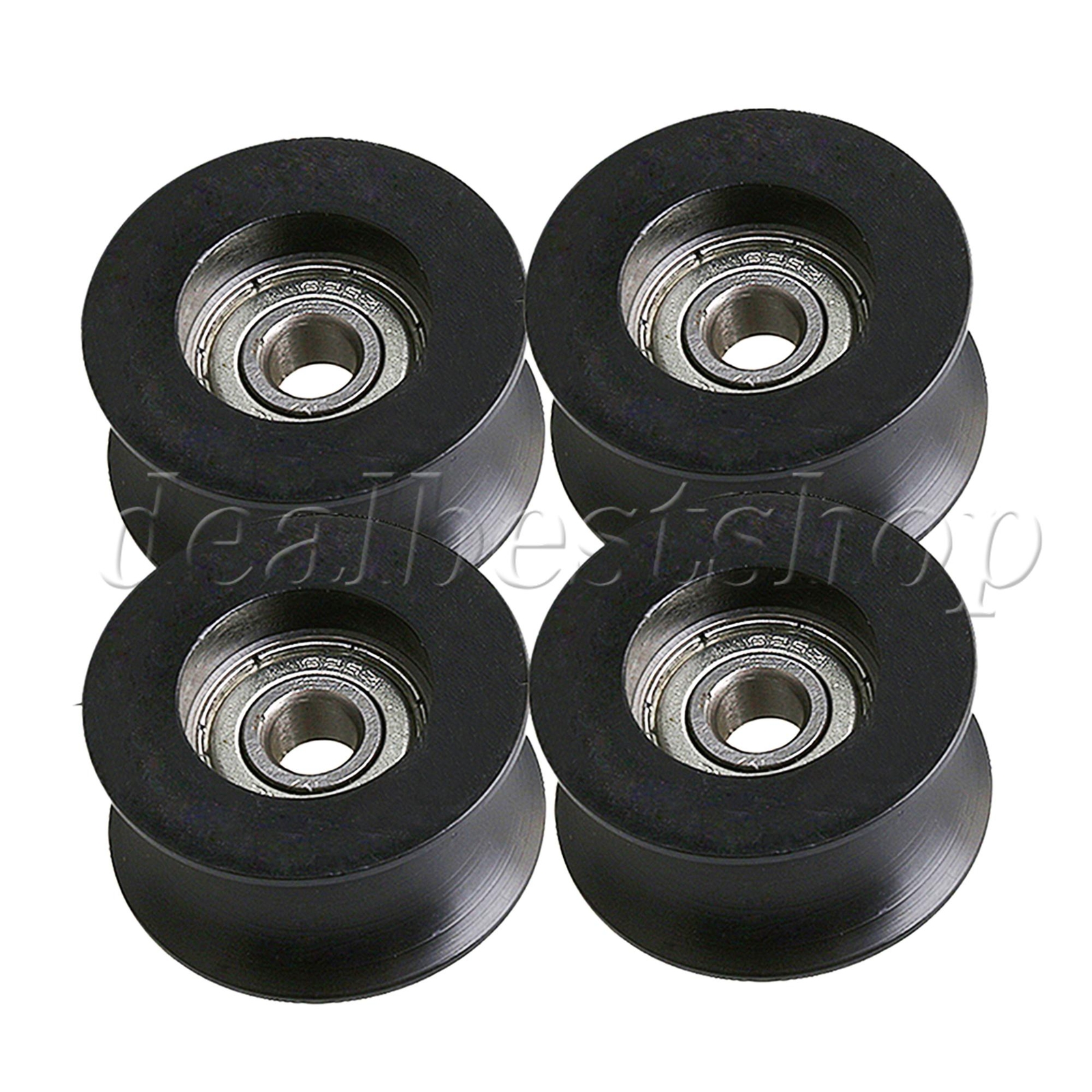 12x Bearing Track Rail Roller U Shape Groove Pulley Wheels 0.5×2.5×1.3cm