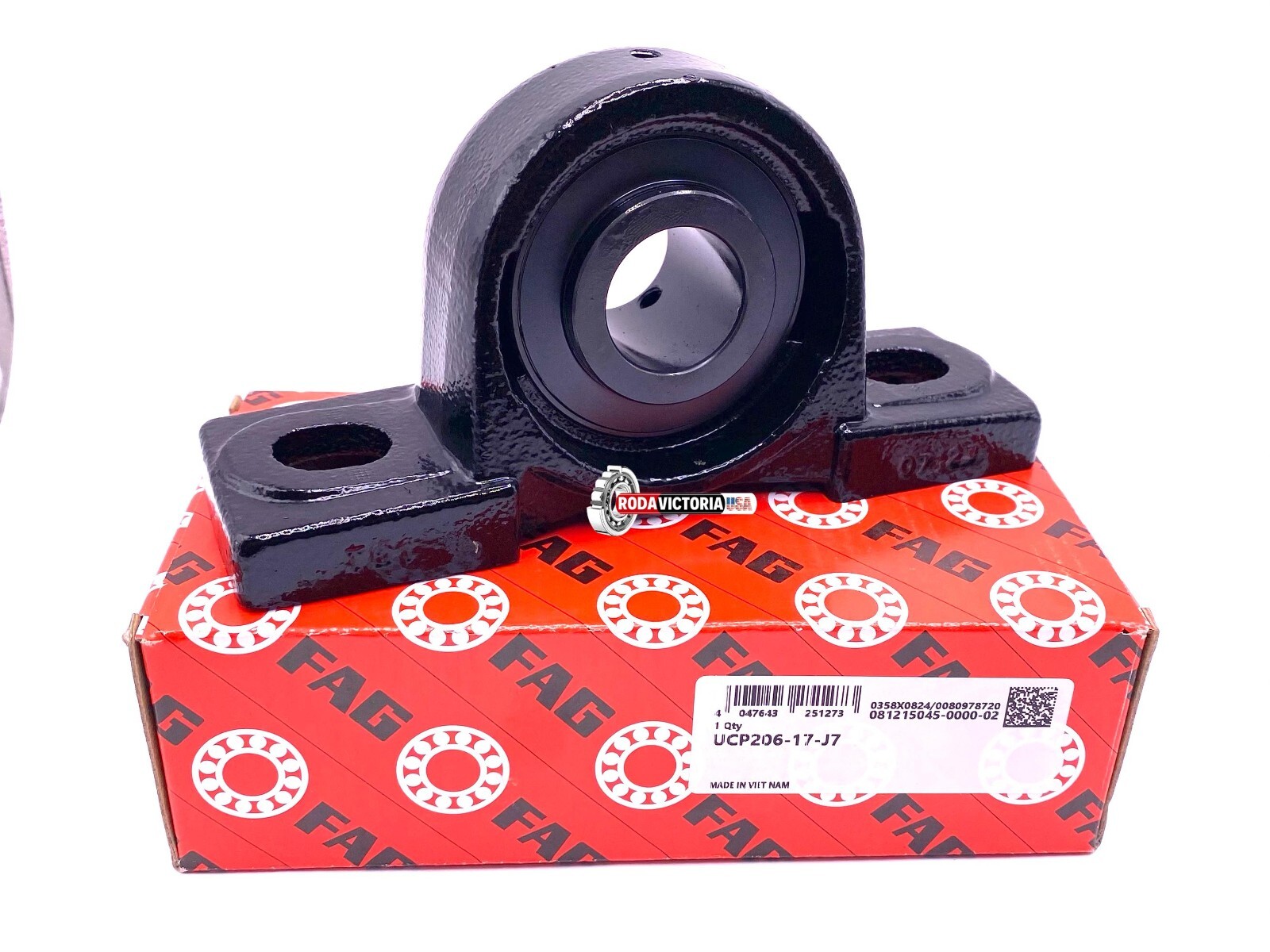 FAG UCP206-17 J7 Housing and Bearing UC206-17 + P206 26.99×165.10×47.63 mm