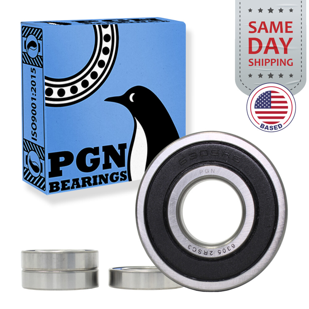 (4) 6305-2RS Premium Rubber Seal Ball Bearing C3 EMQ, 25x62x17, 6305 2RS 6305rs