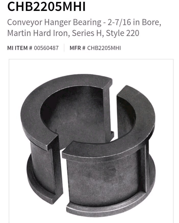 Martin CHB2205MHI Conveyor Hanger Bearing 2-7/16 in Bore