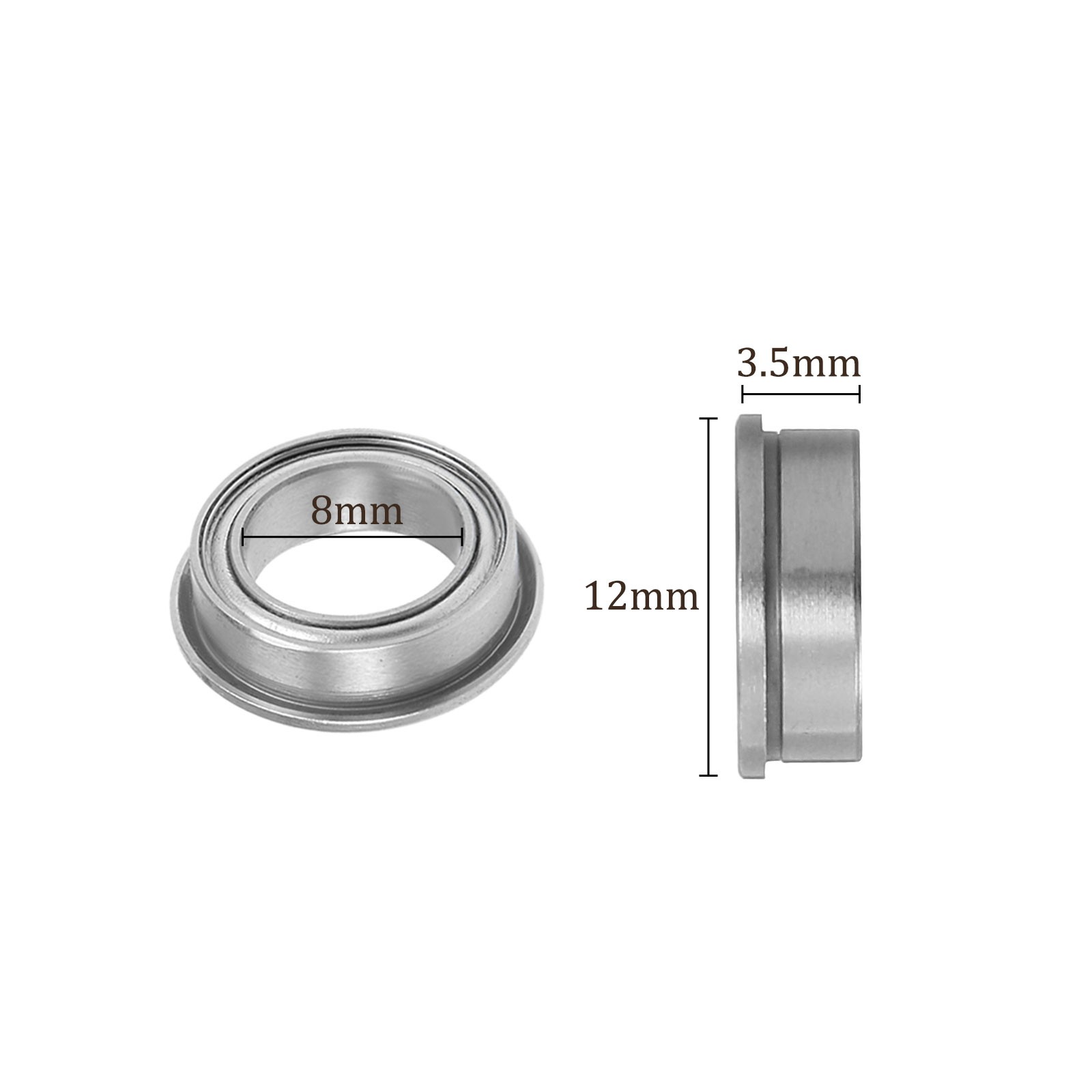 5pcs Deep Groove Ball Bearings 8mmx12mmx3.5mm Chrome Steel Balls Double Shield