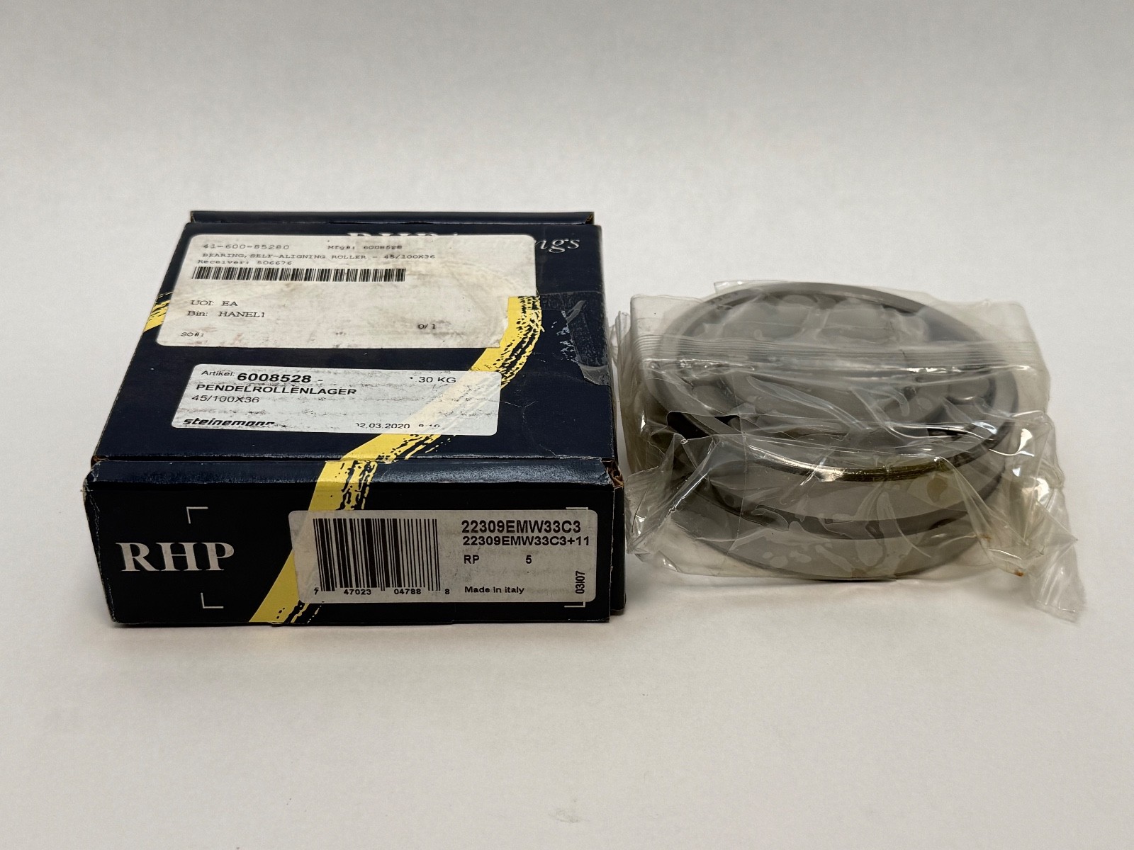 RHP 22309EMW33C3 Spherical Bearing 22309E 22309-E-M-W33-C3 45x100x36 mm