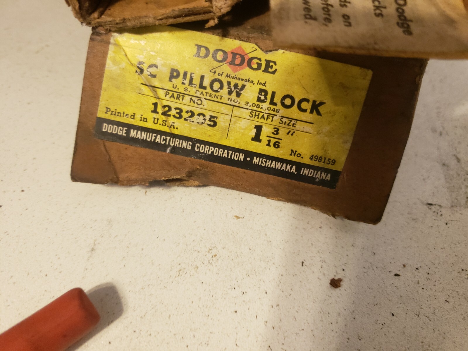 NOS Dodge SC 1-3/16″ 1 3/16″ AA3026 Pillow Block Ball Bearing MADE IN USA