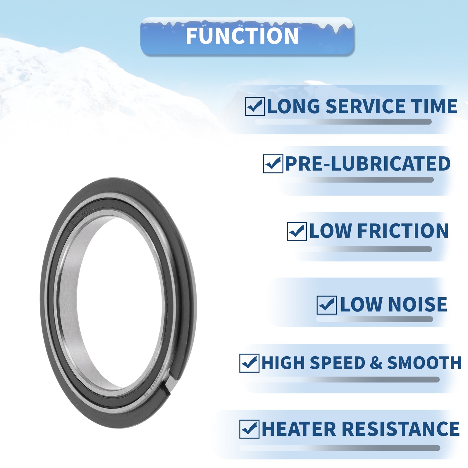 6809NR2RS Deep Groove Ball Bearings 45x58x7mm 1Pc Scooter Skateboard Wheel