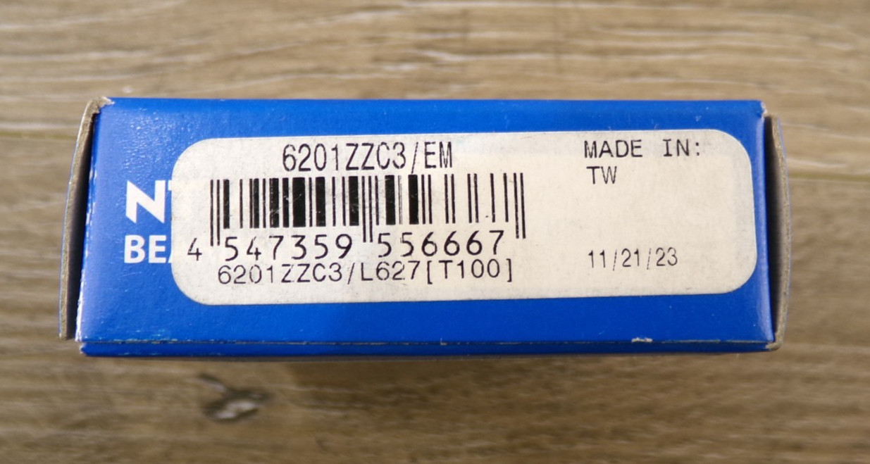 NEW NTN 6201ZZC3/EM Double Shield Deep Groove Radial Ball Bearing (Pack of 6) S7