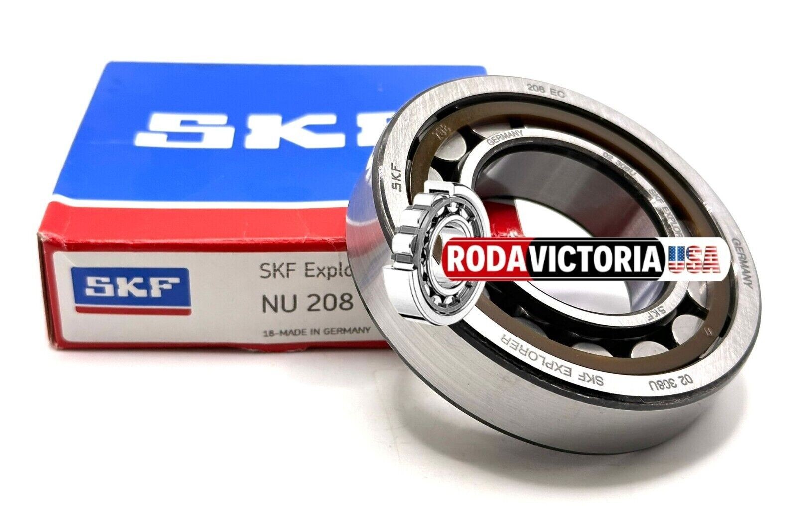 SKF MADE IN GERMANY NU208 ECP C3 Cylindrical Roller Bearings 40x80x18mm