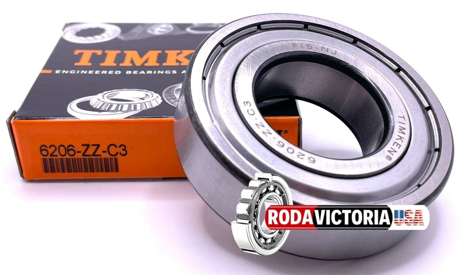 TIMKEN 6206 ZZ C3 Deep Groove Ball Bearing, Metal Shielded 30x62x16 mm