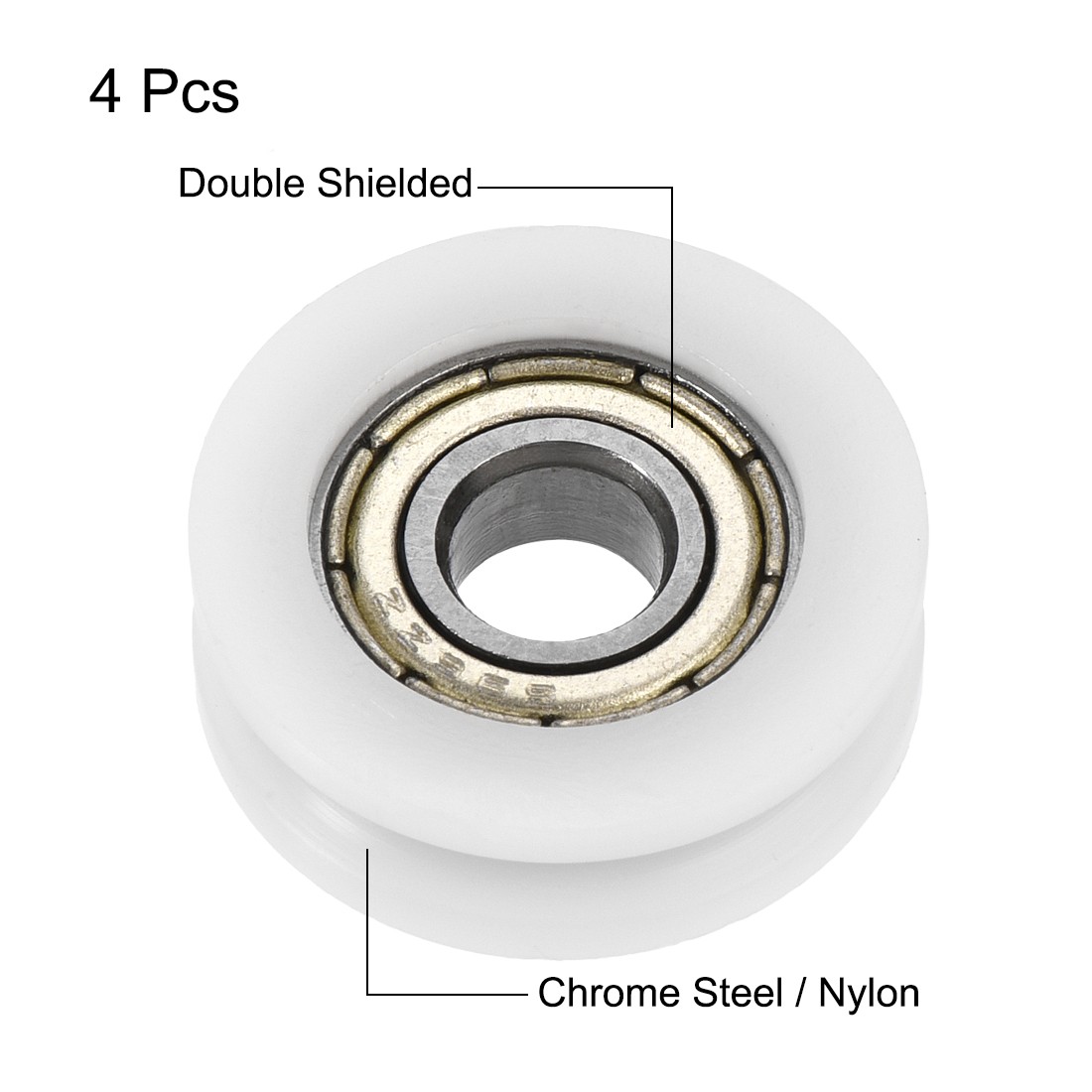 U Groove Guide Pulley Track Bearings Ball 6x21x7mm 4pcs
