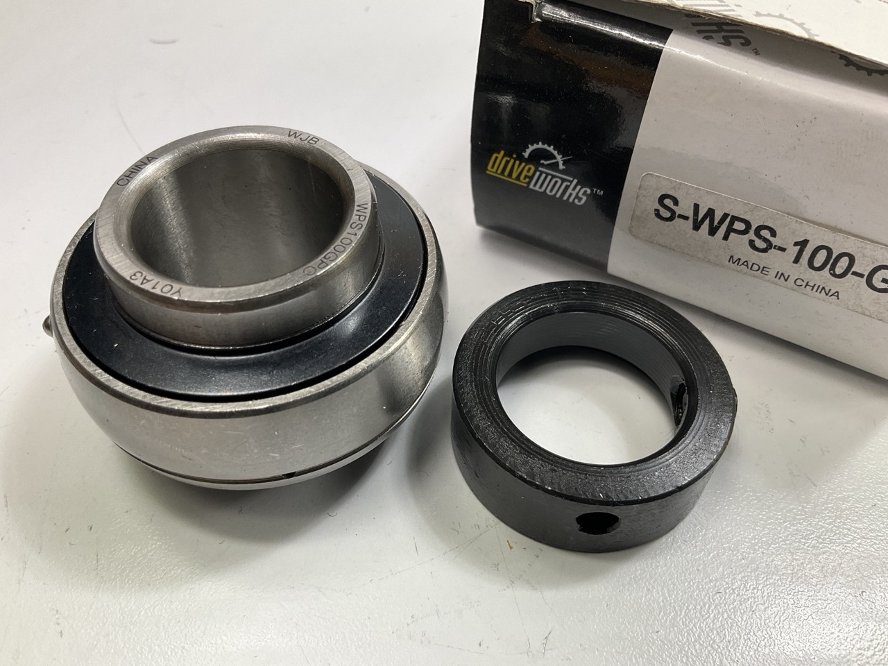 Drive Works S-WPS-100-GRC Insert Bearing W/ Lock Collar, 2.0472″ OD X 1.00″ ID