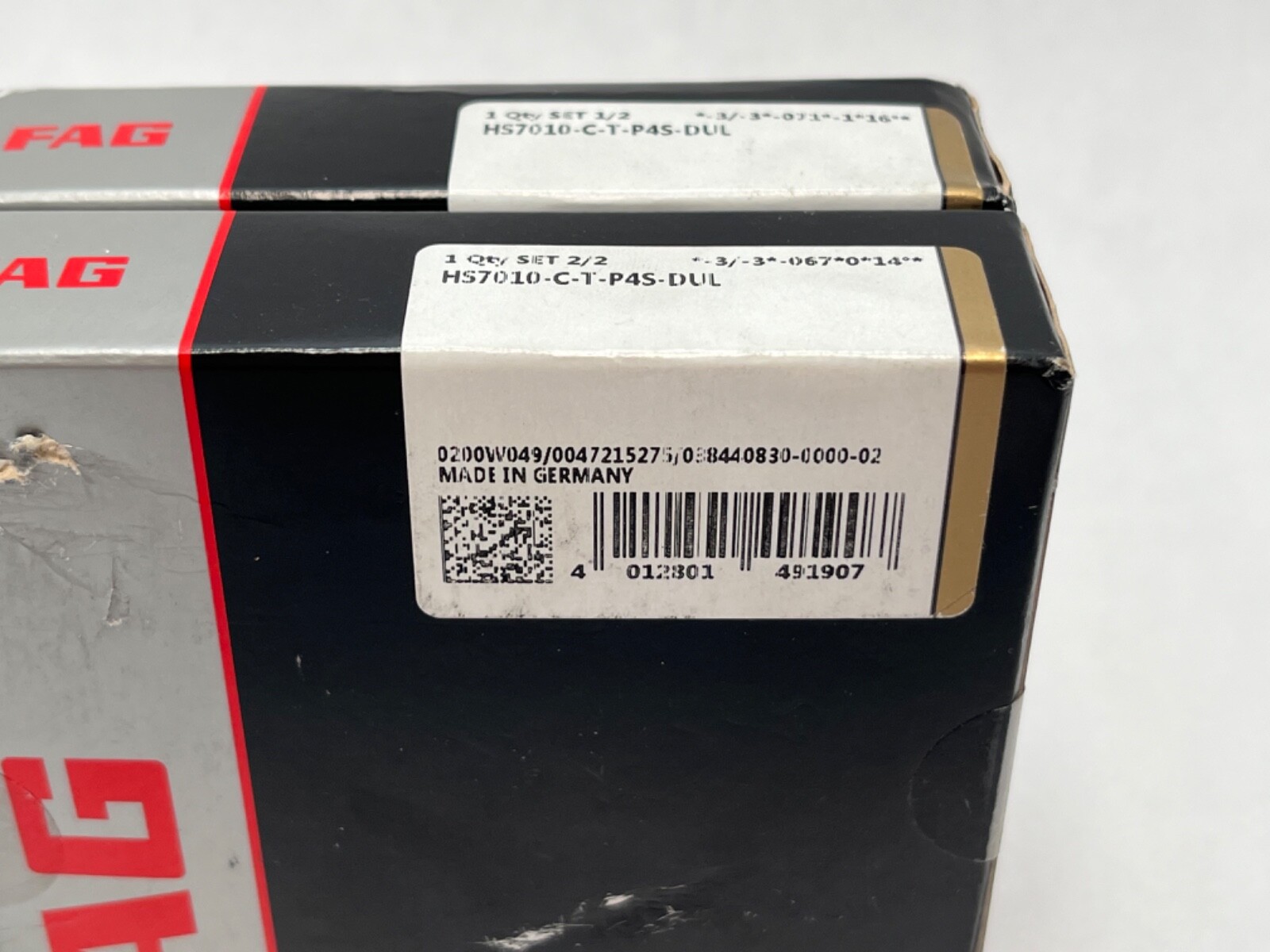 FAG HS7010.C.T.P4S.DUL Angular Bearing 50x80x16mm HS 7010 C T P4S DUL 2 Pcs