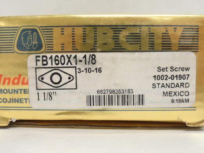181877 New-No Box; Hub City FB160X 1-1/8 Industrialine Flange Bearing 1-1/8″ID