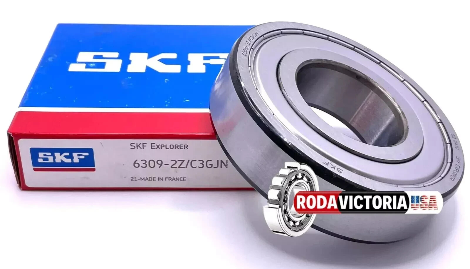 SKF 6309 ZZ C3 GJN Deep Groove Ball Bearing, Metal Shielded 45x100x25 mm