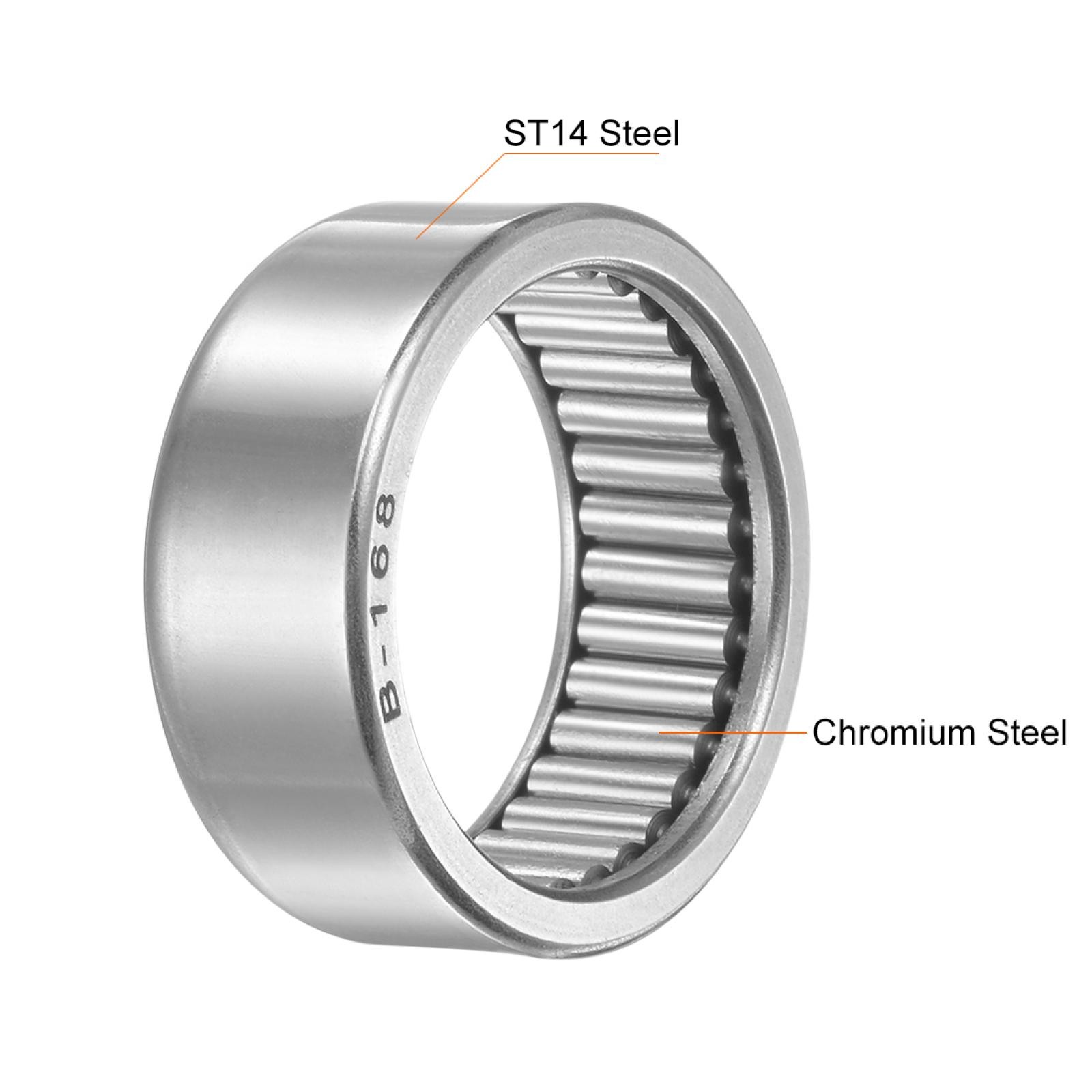 B168 Needle Roller Bearings 1″ x 1-1/4″ x 1/2″ Full Complement Drawn Cup]