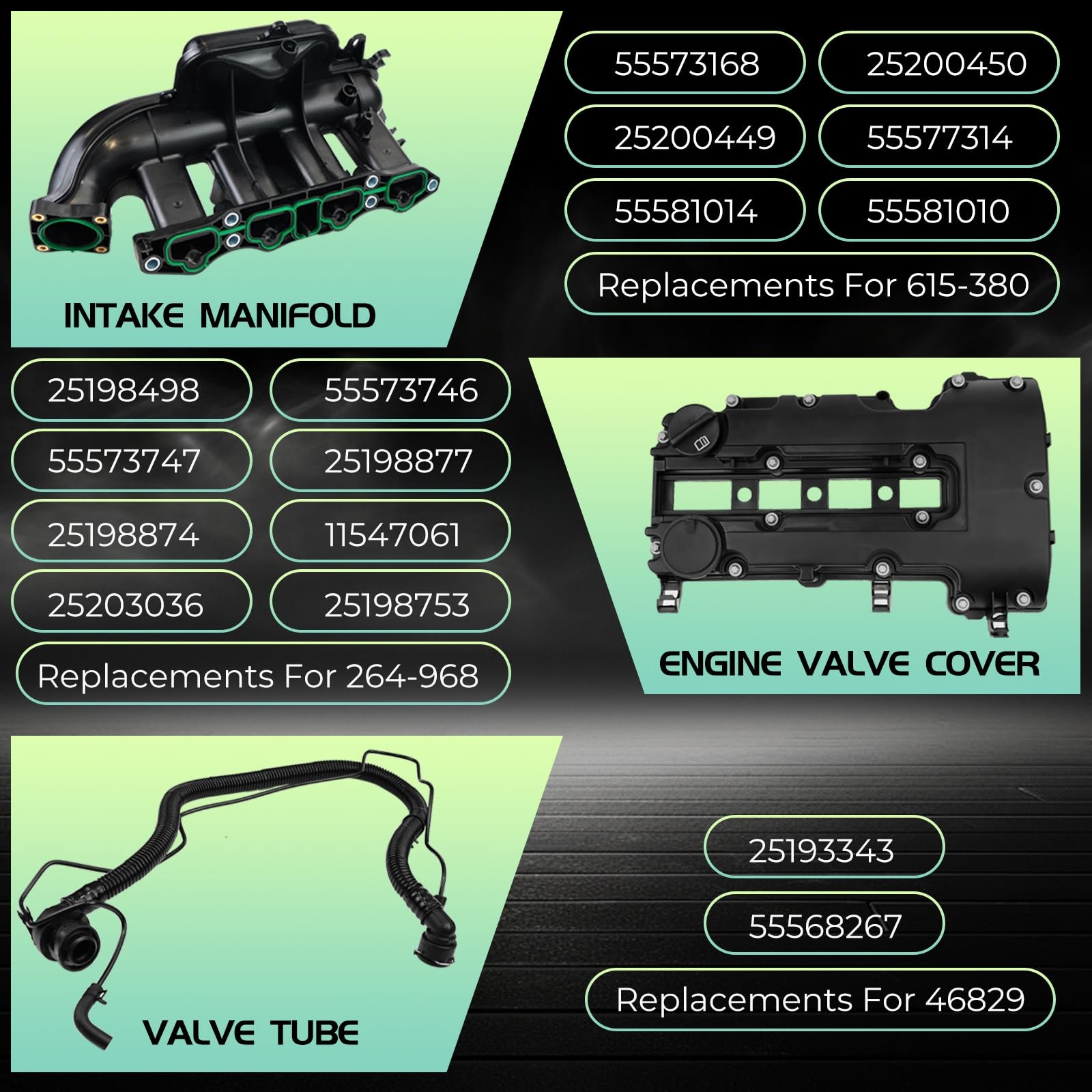 Intake Manifold Valve Cover Kit for Chevy Cruze Sonic Buick Encore 1.4L