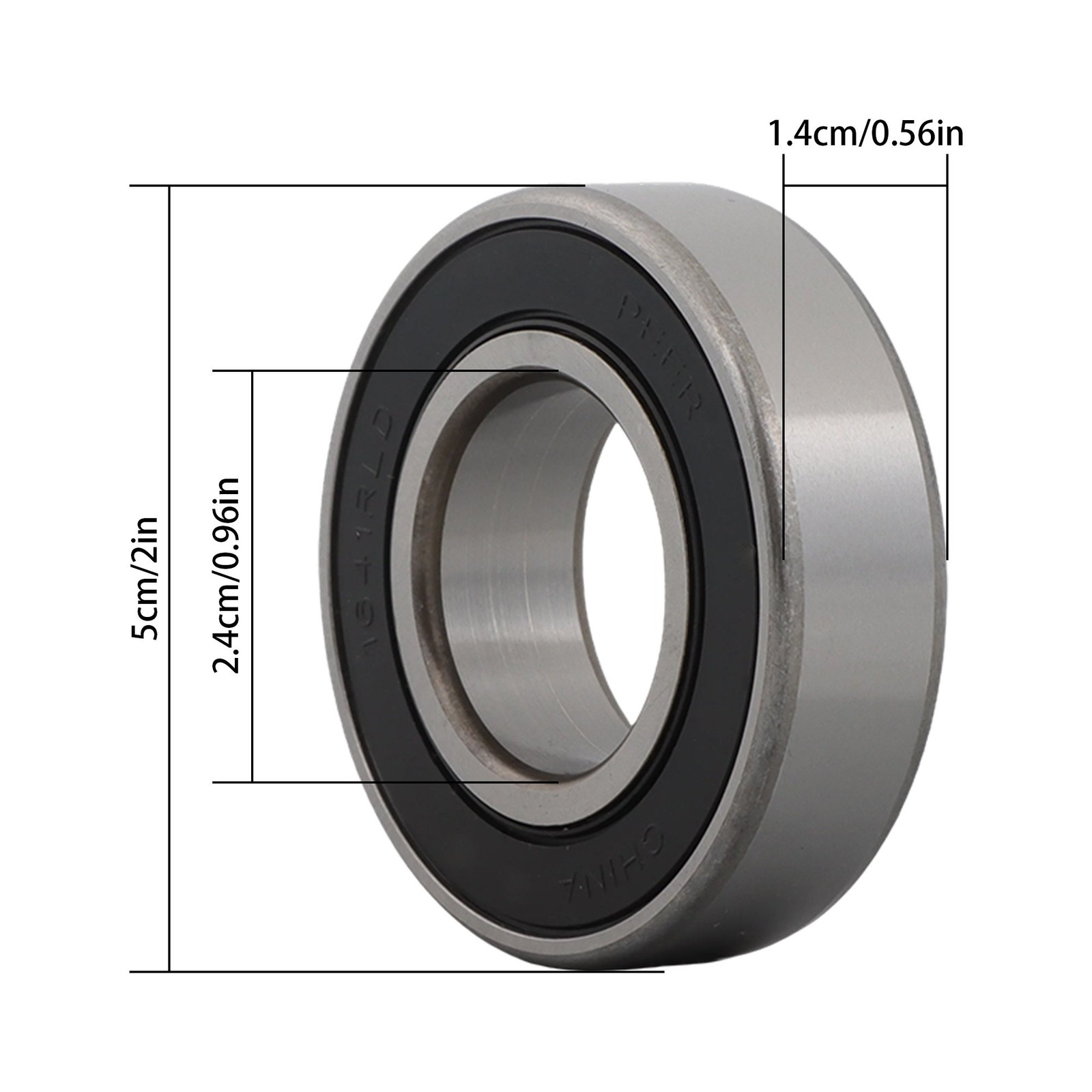 Ball Bearing 1641-2RS 1 inch x 2 inches x 9/16 inches Rubber Sealed Pack of 4
