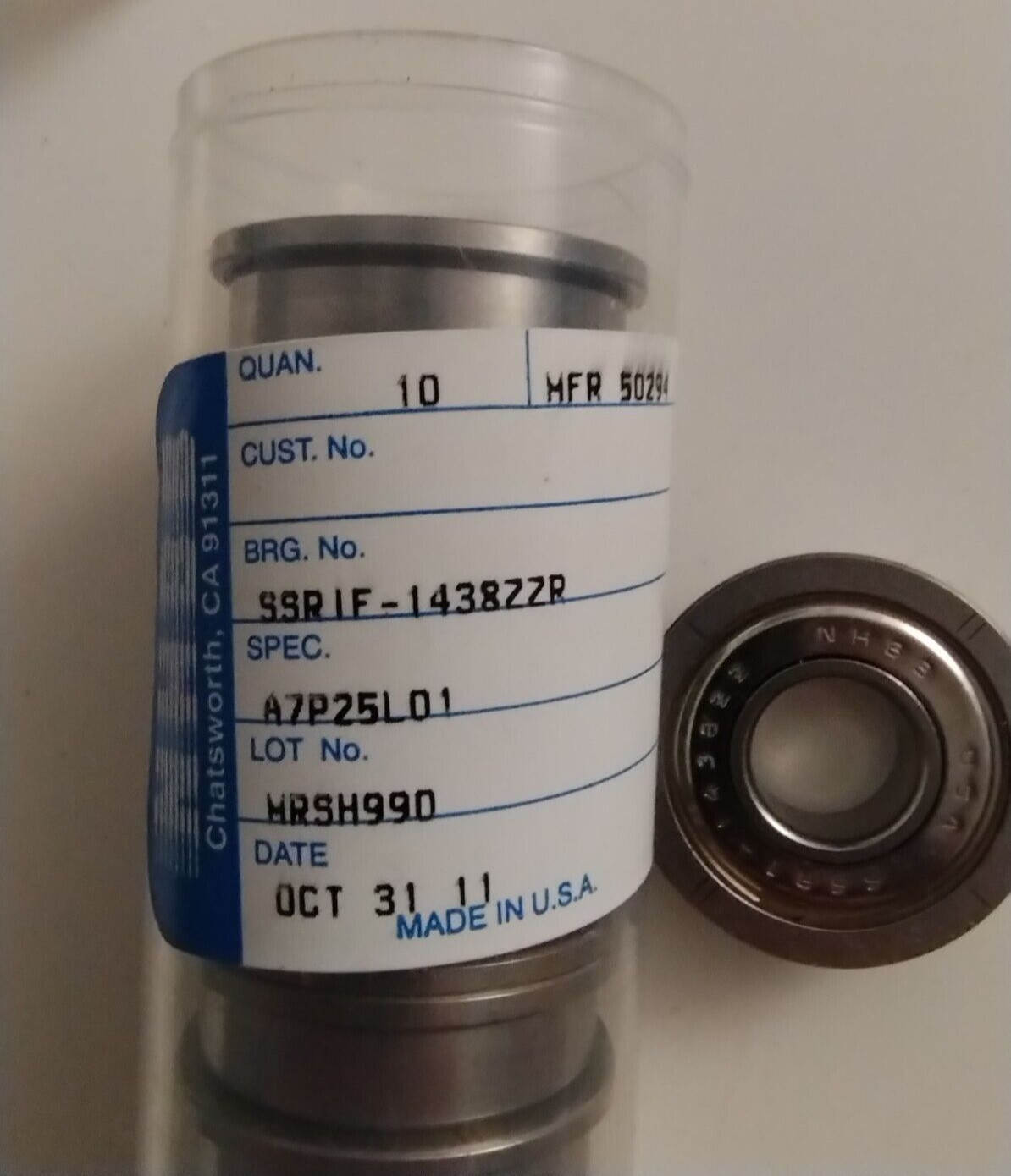 NHBB SSRIF-1438ZZR A7P25L01 Radial Flanged Shielded Ball Bearings New MFR 50294