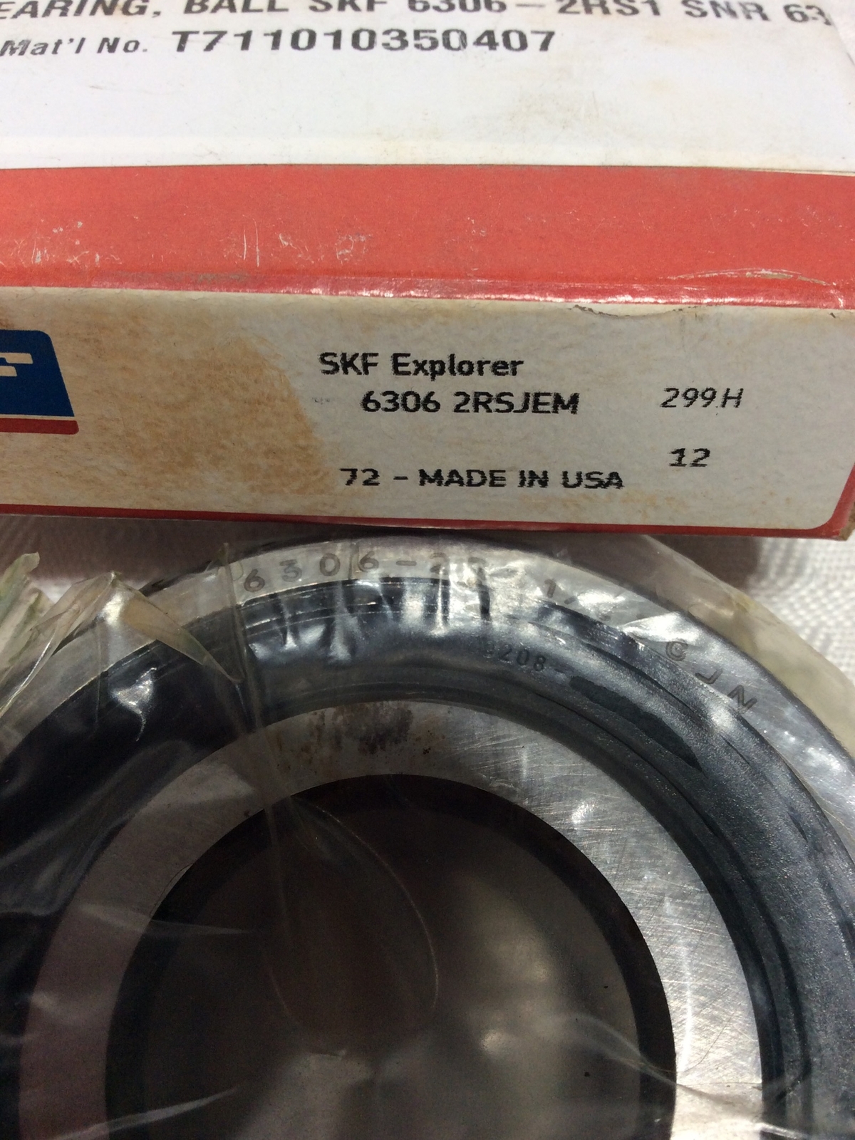 SKF 6306 2RSJEM Double Sealed Ball Bearing
