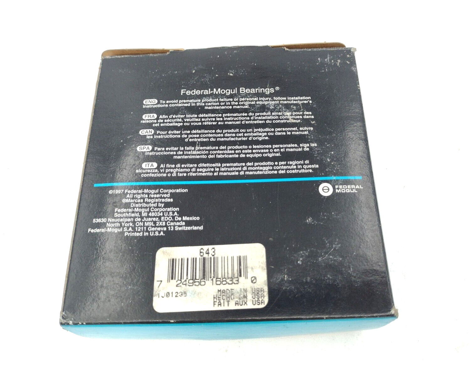 Bower Federal Mogul BCA 643 Tapered Roller Bearing Cone