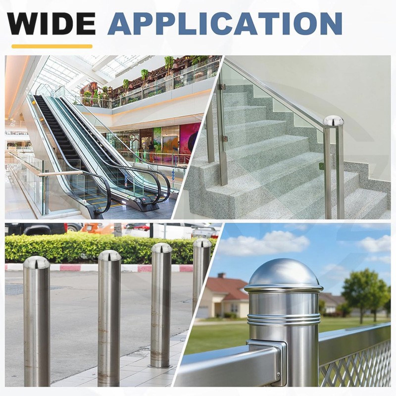 201 Stainless Steel Half Round Ball Hollow Half Round Railing Balls Ø25mm -350mm