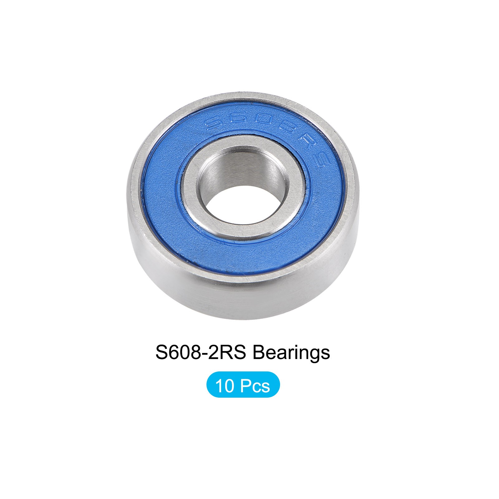 Bearings Sealed 8mmx22mmx7mm) 10Pcs, Stainless Steel Double (S608-2RS,