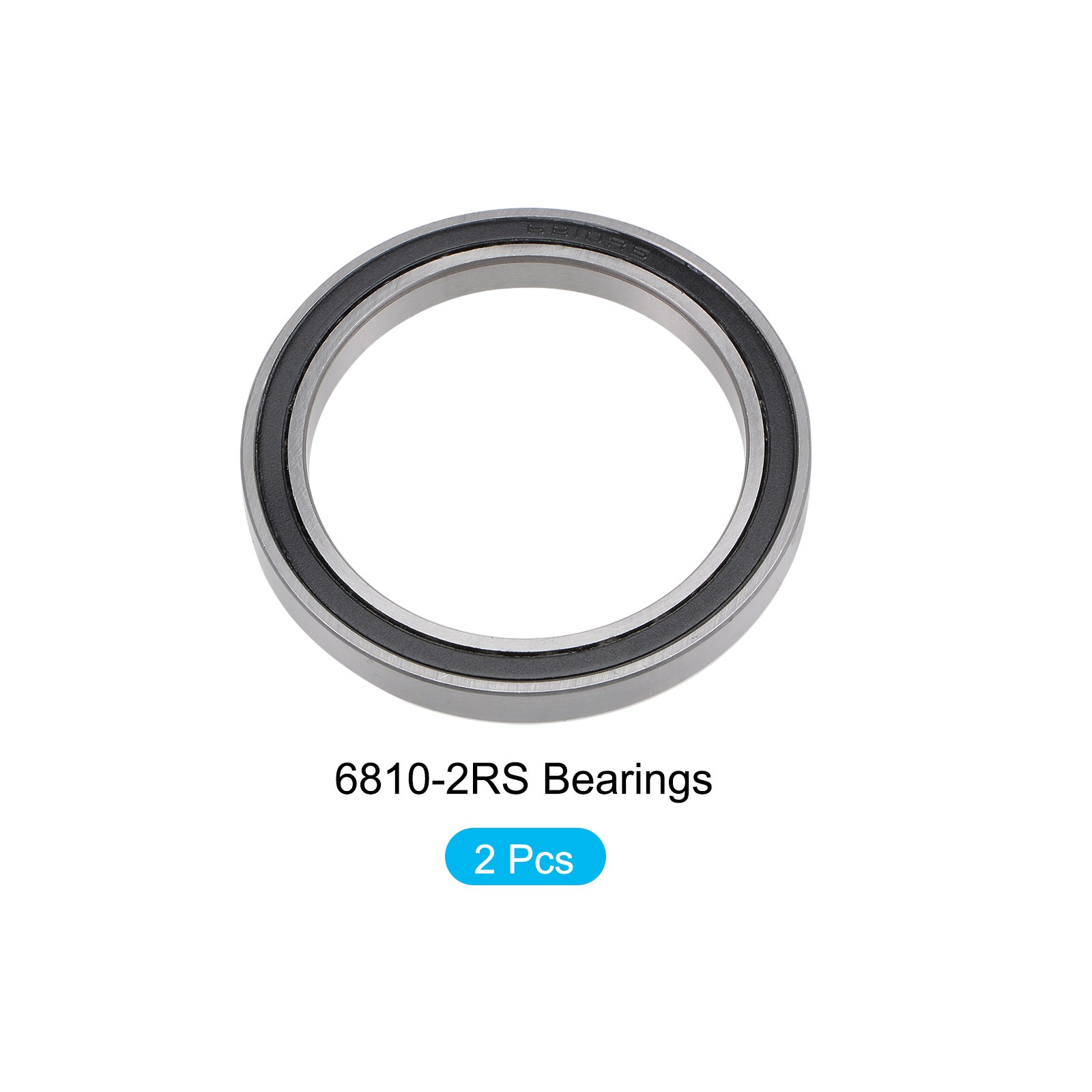 Bearings (6810-2RS, 50mmx65mmx7mm) 2Pcs, Chromium Steel Double Sealed