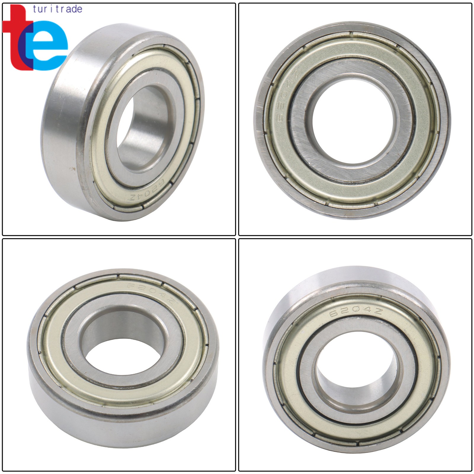 6204-ZZ Metal Shielded Ball Bearings 10 Pack 20x47x14mm Industrial Grade
