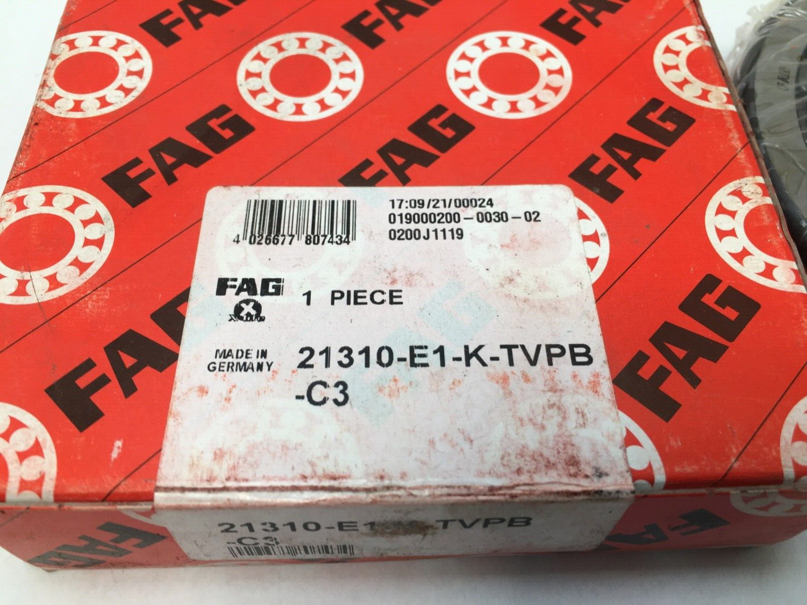 FAG 21310-E1-K-TVPB-C3 Spherical Bearing 50x110x27 mm 21310 E1 XL K TVPB C3